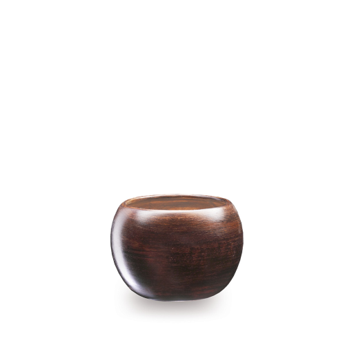 Keramikkpotte KULA 16cm brun med fat