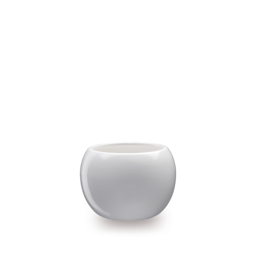 Keramikkpotte KULA 13cm hvit med fat