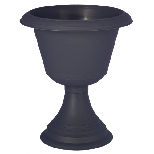 Blomsterpotte på fot 37cm grå