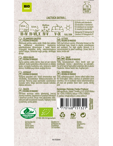 Salatfrø REGINA DI MAGGIO Organic