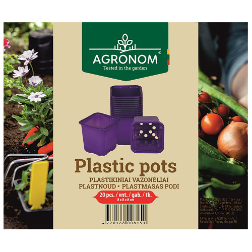 Plastpotte 8cm 20stk fløyel