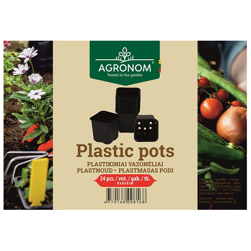 Plastpotte 8cm 24stk svart