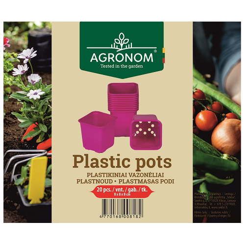 Plastpotte 8cm 20stk rosa