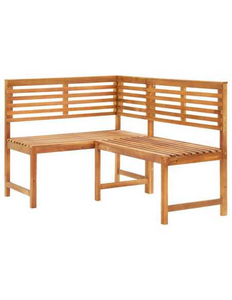 Utendørs hjørnebenk 140 cm heltre akasie