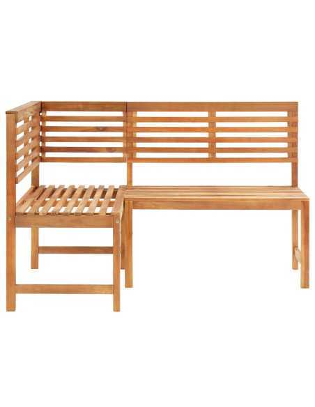 Utendørs hjørnebenk 140 cm heltre akasie