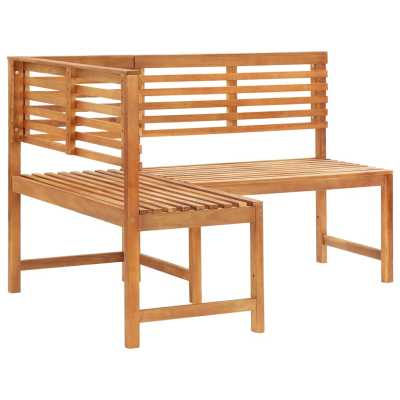 Utendørs hjørnebenk 140 cm heltre akasie