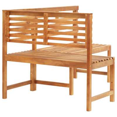 Utendørs hjørnebenk 140 cm heltre akasie