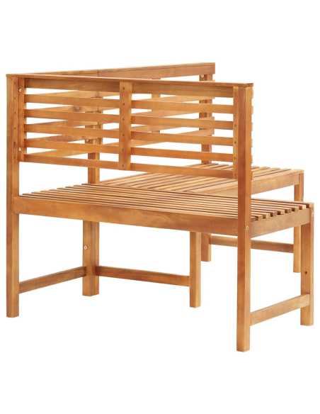 Utendørs hjørnebenk 140 cm heltre akasie